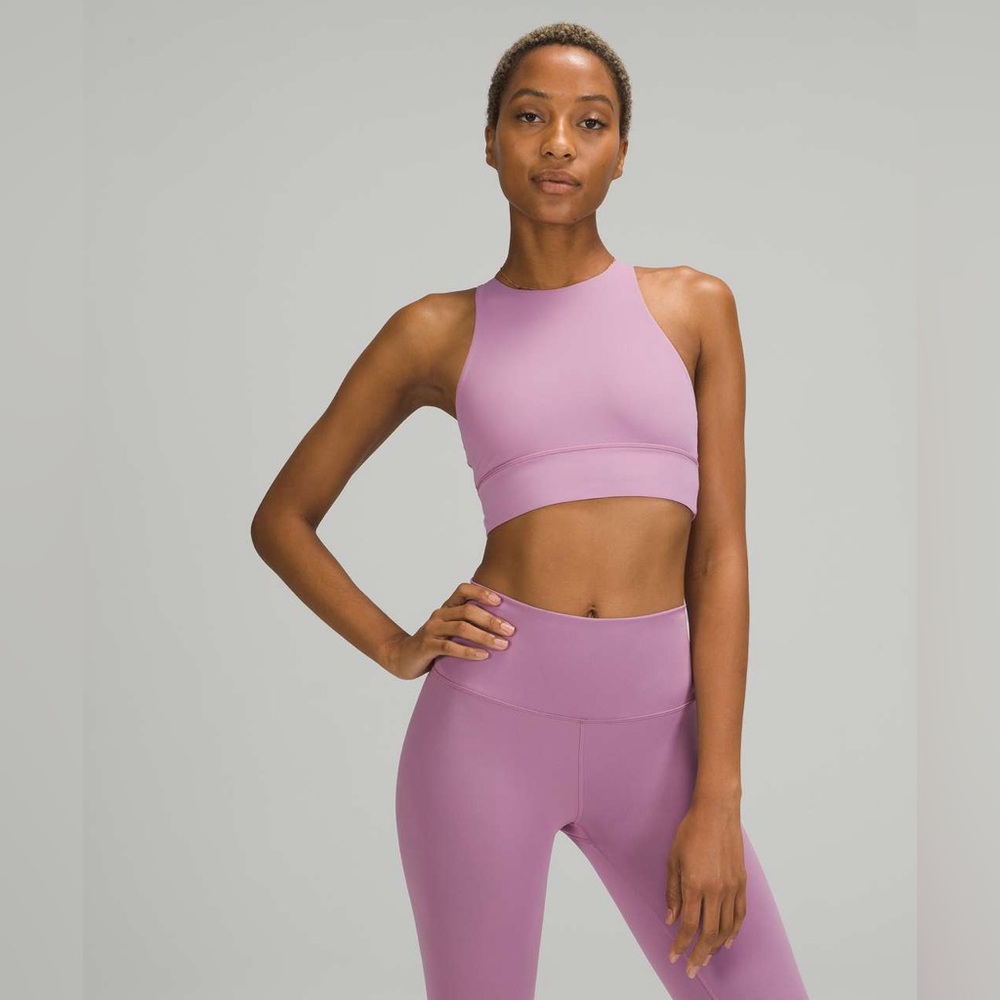 Lululemon Energy Bra High Neck Long Line Bra, Medium Support, Jubilee, Size 8